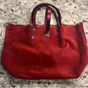 NWOT Tiffany & Co Elegant Red Suede Reversible Tote Bag - Retail $1200!